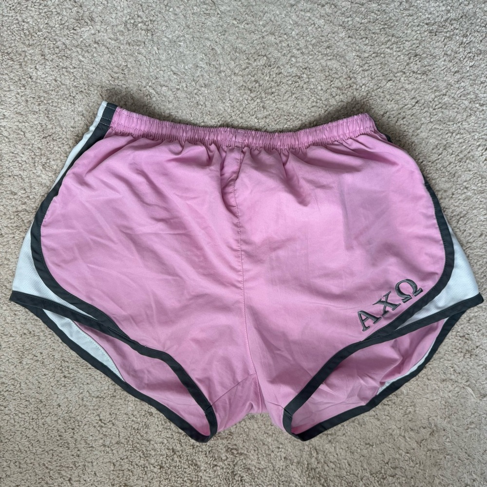 Alpha Chi Omega Running Shorts - Pink, Sorority Letters Shop